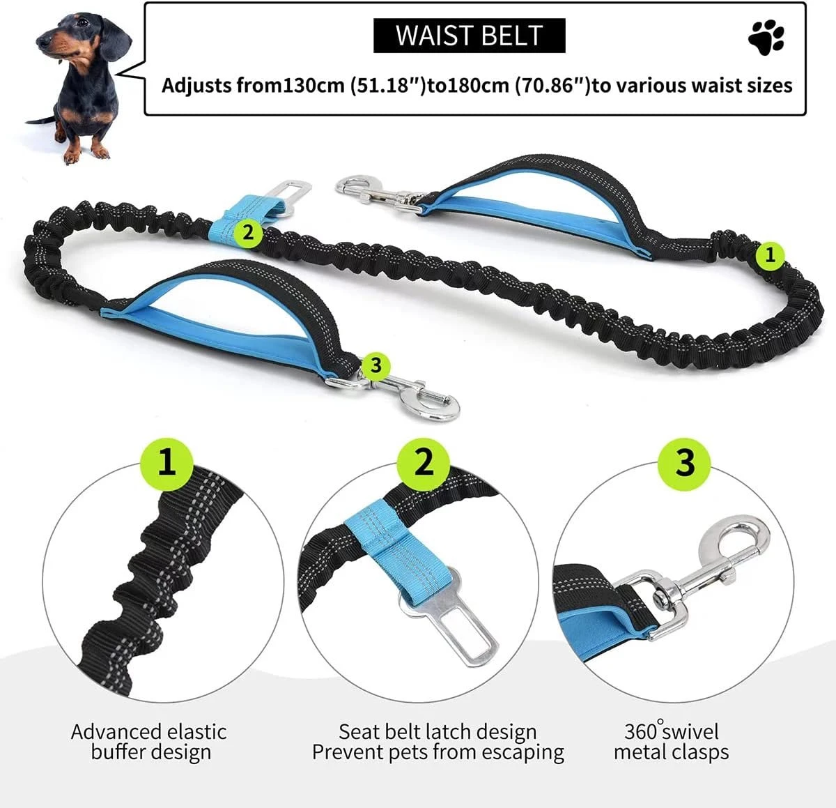 BOTC Looplijn Hond Met Heupriem Voor Hardlopen - Met Drinkbak Hond - Hondenriem - 1 Roll Poep Zakjes - Zwart 10 BOTC Looplijn Hond Met Heupriem Voor Hardlopen - Met Drinkbak Hond - Hondenriem - 1 Roll Poep Zakjes - Zwart - Afbeelding 10