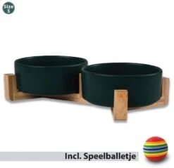 Doufy - Voerbak - Drinkbak - 2x400 ML - Keramiek Maat S - Hond En Kat - Vaatwasserbestendig