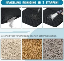 Merkloos Tastelio XXL Kattenbakmat 75x55cm - Groot Kattenbak Mat Met Innovatieve Honingraatstructuur - Dubbele Waterdichte Laag - Katten Bak Mat Met Eenvoudige Reiniging Grit Opvanger -Dieren Product Winkel 1200x1160 4