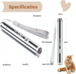 Laserpen - Kattenspeeltjes - Zaklamp - Kat - Laser - Kattenspeelgoed - RVS Opbergblikje -Dieren Product Winkel 1200x1161 7