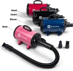 Nuvoo Professionele Hondenföhn / Waterblazer / Hondenborstel Met 3 Opzetstukken - Verstelbare Vermogen Tot 2200W - Warme / Koude Stand - Blauw -Dieren Product Winkel 1200x1164 10