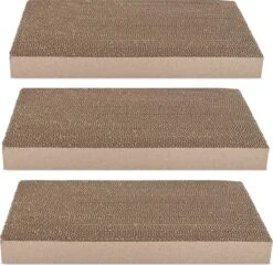 Navaris Katten Krabmat Set X3 - Smalle Krabplanken Om Te Krabben Van Karton - 43 X 24 X 4 Cm - Voor Kleine En Grote Katten
