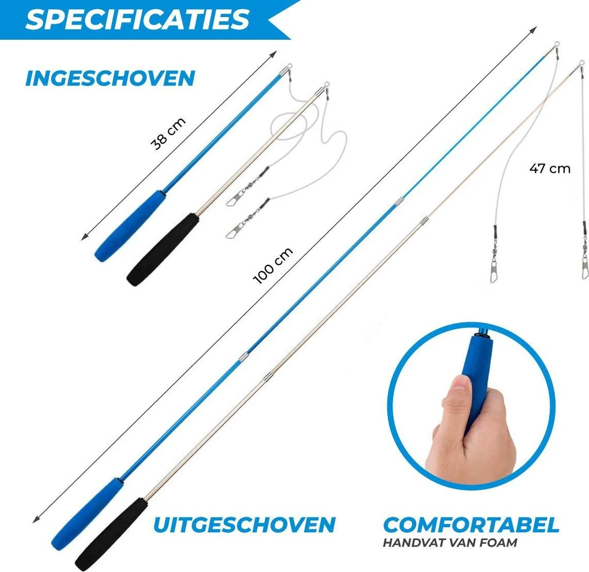 Merkloos 2 Kattenhengels Met 10 Speeltjes – Bewegende Kattenspeeltjes Met Veren En Belletjes – Interactieve Kattenspeelgoed Voor Kittens – Cat Toys 4 Merkloos 2 Kattenhengels Met 10 Speeltjes – Bewegende Kattenspeeltjes Met Veren En Belletjes – Interactieve Kattenspeelgoed Voor Kittens – Cat Toys - Afbeelding 4