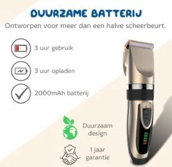 Pawwy Dieren Tondeuse Set Draadloos Voor Honden En Katten – Voor Dikke Vacht - Hondentondeuse – Hondentrimmer - Scheerapparaat - Goud -Dieren Product Winkel 1200x1165 9