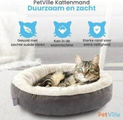 Petville Kattenmand - 50 Cm - Wasbaar - Donut - Waterbestendig - Grijs -Dieren Product Winkel 1200x1167 11