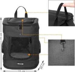 Cadoca Hondenrugzak - Tot 12kg Draagcomfort Verstelbaar - Zwart 20 Cadoca Hondenrugzak - Tot 12kg Draagcomfort Verstelbaar - Zwart -Dieren Product Winkel 1200x1167 25