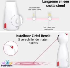 PetPetrol Automatisch Kattenspeeltje – Laser – Kattenlaser - Intelligent Interactief Voor Katten – Laser Kat – 9 Verschillende Standen – Incl. Oplaadkabel – Geruisloze Motor -Dieren Product Winkel 1200x1167 3