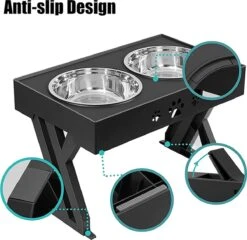 Mastersøn Dubbel En Verhoogde Hond Voerbak Met Standaard – Hondenvoerbak – Anti Schrokbak En Drinkbak - Verstelbaar - Grijs -Dieren Product Winkel 1200x1167 30