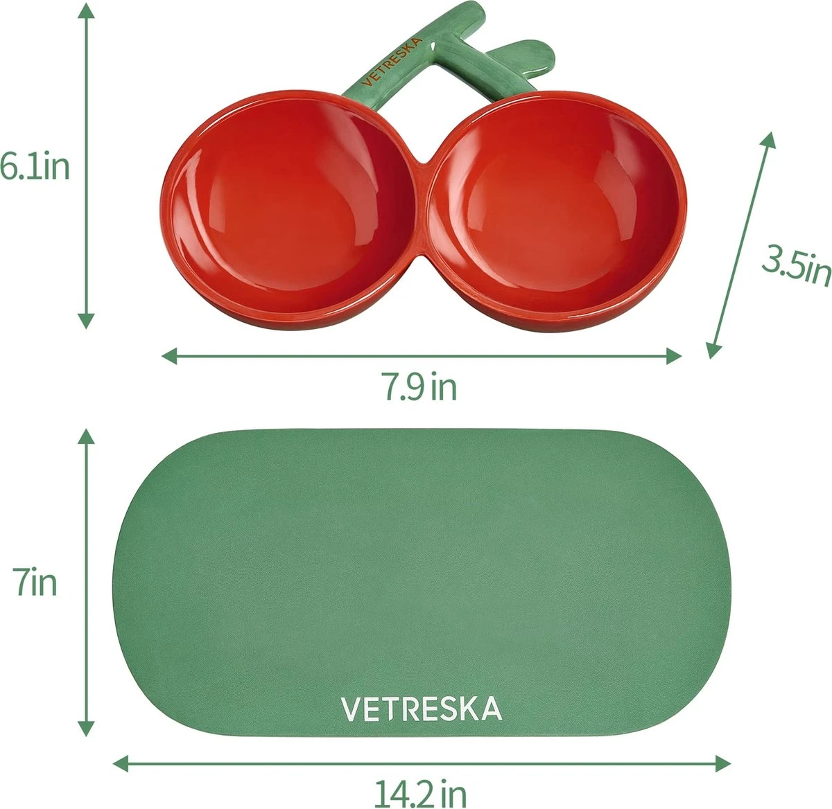 VETRESKA Kattenvoerbak Antislip Voerbakken Voor Voer En Water, Keramische Kantelbare Voerbakken Voor Katten Bescherm De Ruggengraat Van De Kat Anti-braken, Brede Voerbakken Voor Puppy's Ondiepe Kattenbak Voor Honden 2 VETRESKA Kattenvoerbak Antislip Voerbakken Voor Voer En Water, Keramische Kantelbare Voerbakken Voor Katten Bescherm De Ruggengraat Van De Kat Anti-braken, Brede Voerbakken Voor Puppy's Ondiepe Kattenbak Voor Honden - Afbeelding 2