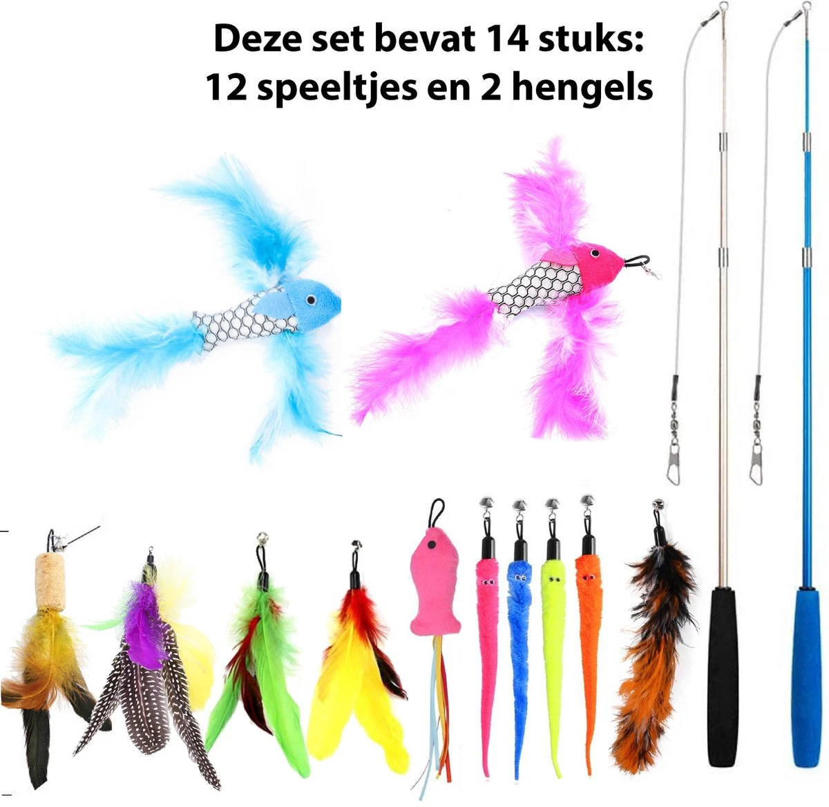 Filo Kattenhengel Set + 12 Kattenspeeltjes – Speelhengels Interactief Kattenspeelgoed – Hengel Kattenspeeltje Kittens - Speelgoed Speelhengel Vis Kat En Kitten 8 Filo Kattenhengel Set + 12 Kattenspeeltjes – Speelhengels Interactief Kattenspeelgoed – Hengel Kattenspeeltje Kittens - Speelgoed Speelhengel Vis Kat En Kitten - Afbeelding 8