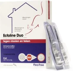 Flea Free Ectoline Duo Kat - Tegen Vlooien En Teken - 2 Pipetten -Dieren Product Winkel 1200x1169