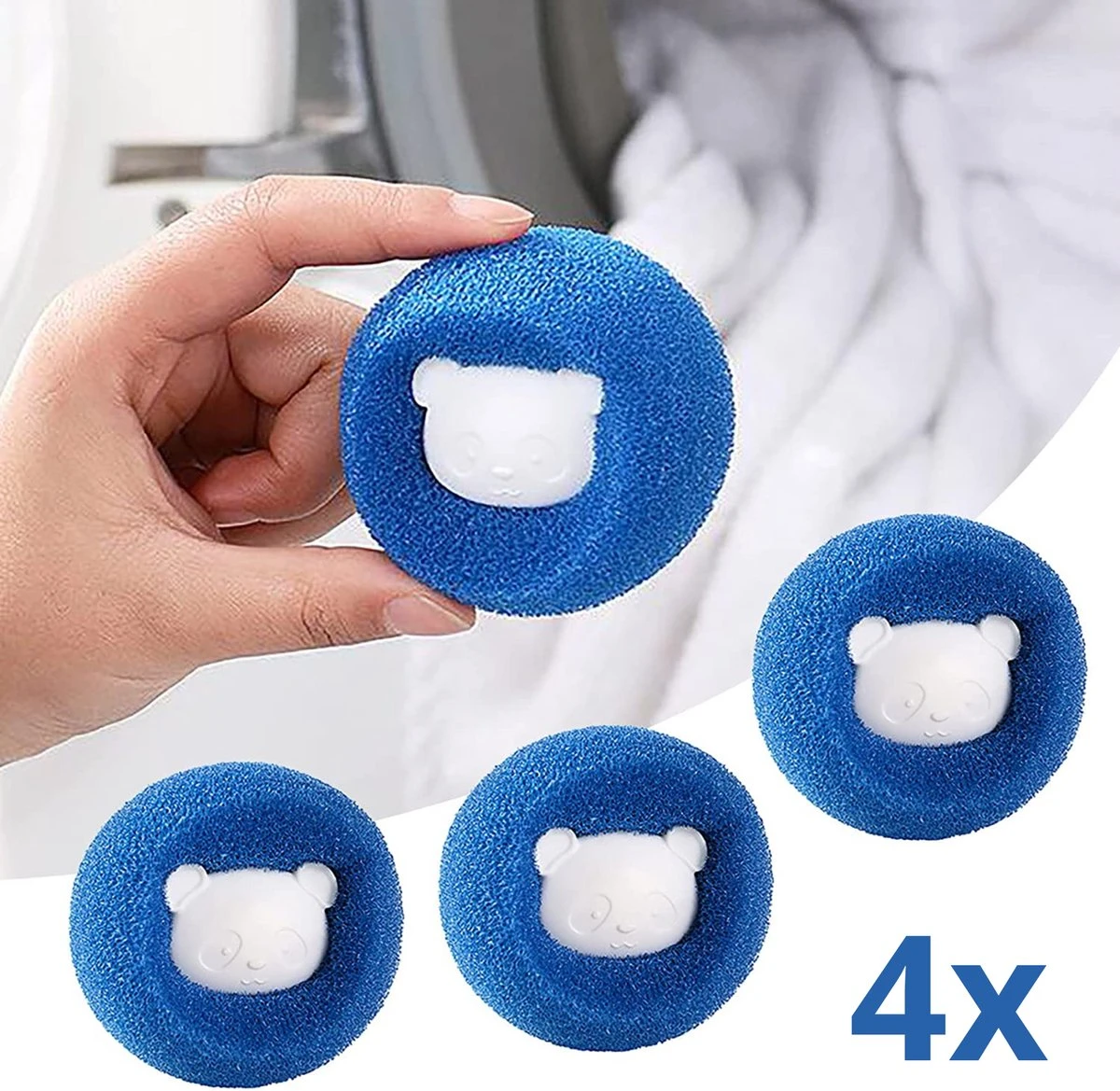 Merkloos Wasdrogerbollen - Haarverwijderaar Huisdieren - Haarvanger Wasmachine - Wasbollen - Drogerbollen - 4 Keer 1 Merkloos Wasdrogerbollen - Haarverwijderaar Huisdieren - Haarvanger Wasmachine - Wasbollen - Drogerbollen - 4 Keer