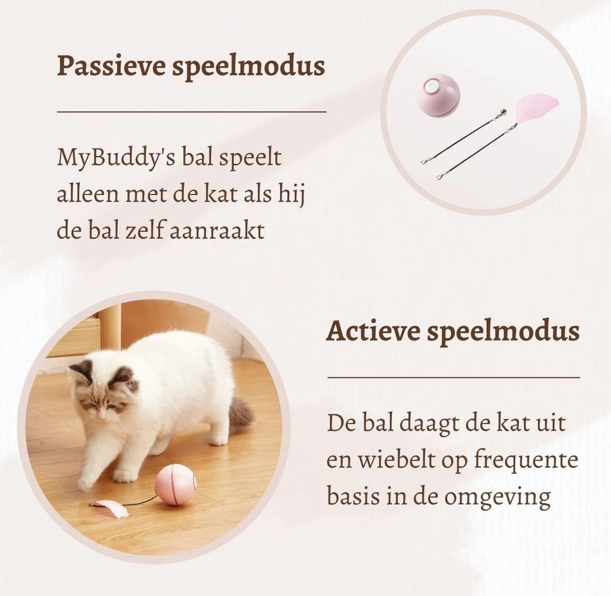 MyBuddy - Interactieve Zelf Rollende Bal - Kattenspeeltjes - Kattenspeelgoed - Bal Voor Katten - LED Lights - Speelgoed - USB - Roze 6 MyBuddy - Interactieve Zelf Rollende Bal - Kattenspeeltjes - Kattenspeelgoed - Bal Voor Katten - LED Lights - Speelgoed - USB - Roze - Afbeelding 6