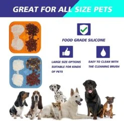 Lickimat 3 IN 1 - Voermat - Slow Feeder - 2 Stuks Lickmat + Silicone Spatulas - Blauw /Geel -Dieren Product Winkel 1200x1171 22