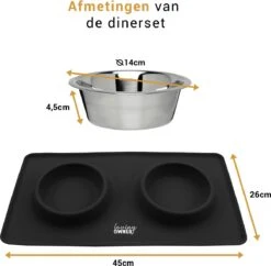 Loving Owner - Voerbak Met Anti-slip Mat - Klein Huisdier - Voerbak Hond En Kat - RVS - Zwart -Dieren Product Winkel 1200x1176 17