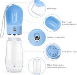 Nobleza 43B4C - Honden Waterfles - 500ml - Honden Bidon - Honden Drinkfles - Blauw -Dieren Product Winkel 1200x1176 19