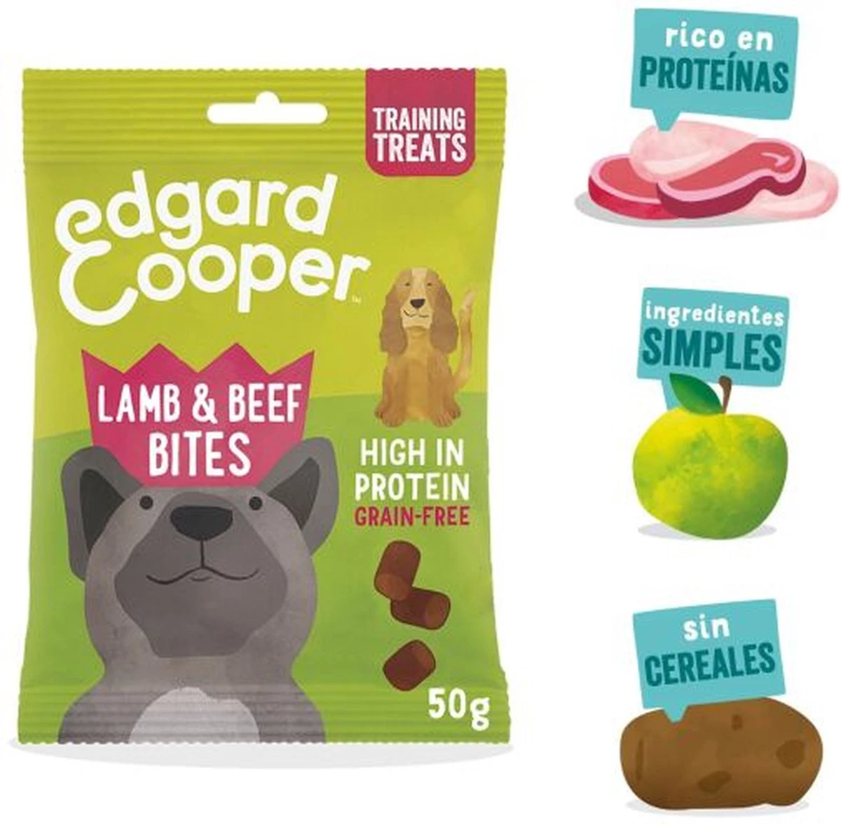 Merkloos Edgard & Cooper Lam & Rund Bites - Voor Honden - Hondensnack - 50g 14 Merkloos Edgard & Cooper Lam & Rund Bites - Voor Honden - Hondensnack - 50g - Afbeelding 14