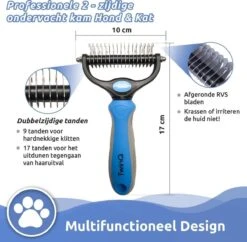 TwinQ Vachtverzorgingsset Hond/kat - Professionele 2-zijdige Ondervacht Kam - Klittenkam Voor Honden En Katten - Verwijderd Klitten En Voorkomt Haaruitval - Incl. Vlooienkam En Tandenborstel -Dieren Product Winkel 1200x1178 13