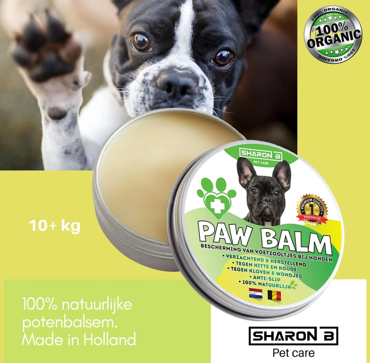 100% Natuurlijke Potenbalsem - Paw Balm - Voor Honden - Van 10-20 Kg - Beschermt Voetzooltjes - Tegen Kloven, Wondjes, Ontstekingen - Made In Holland 3 100% Natuurlijke Potenbalsem - Paw Balm - Voor Honden - Van 10-20 Kg - Beschermt Voetzooltjes - Tegen Kloven, Wondjes, Ontstekingen - Made In Holland - Afbeelding 3