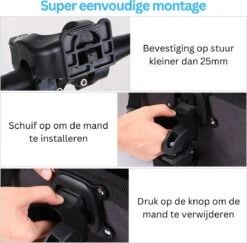 Fietsmand Hond Afneembaar Voor Volwassenen - Zwarte Fietsmand Honden Voorop - Mand Accessoires & Reflectiestrip - Hoge Kwaliteit -Dieren Product Winkel 1200x1180 15