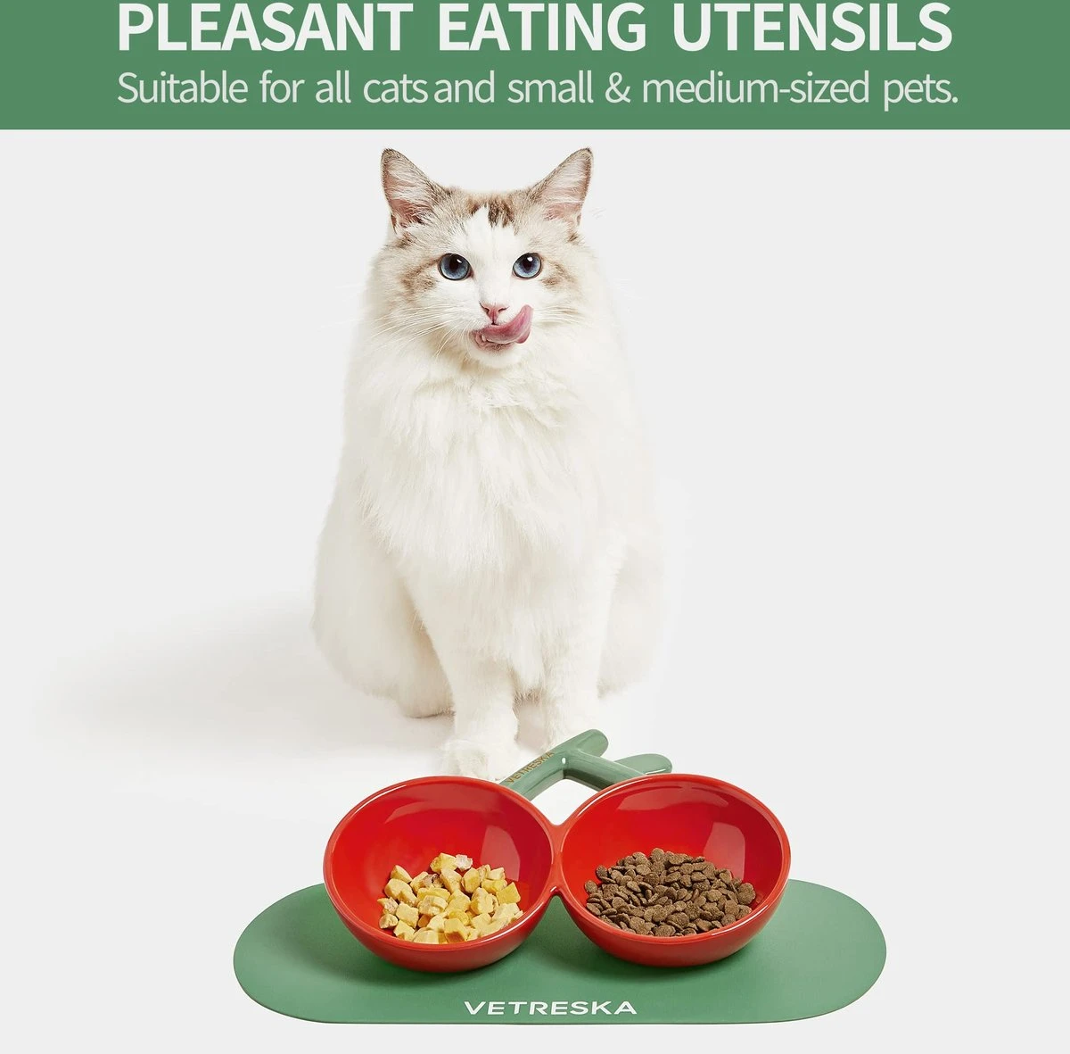 VETRESKA Kattenvoerbak Antislip Voerbakken Voor Voer En Water, Keramische Kantelbare Voerbakken Voor Katten Bescherm De Ruggengraat Van De Kat Anti-braken, Brede Voerbakken Voor Puppy's Ondiepe Kattenbak Voor Honden 3 VETRESKA Kattenvoerbak Antislip Voerbakken Voor Voer En Water, Keramische Kantelbare Voerbakken Voor Katten Bescherm De Ruggengraat Van De Kat Anti-braken, Brede Voerbakken Voor Puppy's Ondiepe Kattenbak Voor Honden - Afbeelding 3