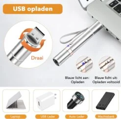 DOWO® - Laserpen - USB Oplaadbaar - Kattenspeeltjes - 7 Verschillende Standen - Laserlampje - RVS Zilver - Laser Pointer -Dieren Product Winkel 1200x1181 5