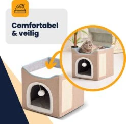 MIRO Katten Huis - Kattenhuizen - Kattenhok - Kattenmand - Dierenhuis - Opvouwbaar - Met Krabmat - Abrikoos 15 MIRO Katten Huis - Kattenhuizen - Kattenhok - Kattenmand - Dierenhuis - Opvouwbaar - Met Krabmat - Abrikoos -Dieren Product Winkel 1200x1181 6