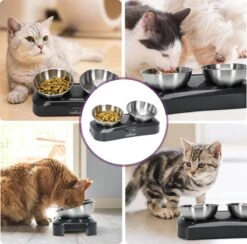 Nobleza Katten Voerbakjes - Ergonomische Dubbele Voerbak - Anti Braak Voerbak Voor Katten - Zwart - Dubbel - RVS 17 Nobleza Katten Voerbakjes - Ergonomische Dubbele Voerbak - Anti Braak Voerbak Voor Katten - Zwart - Dubbel - RVS -Dieren Product Winkel 1200x1184 1
