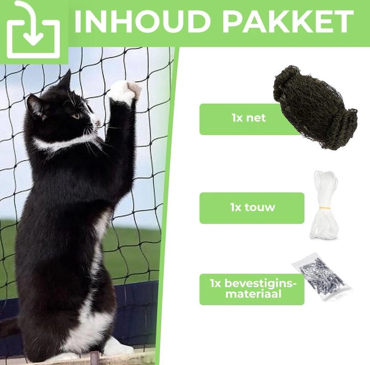 Kattennet Premium EXTRA STEVIG - 600 X 300 CM - Kattennet Voor Balkon - Zwart - Balkon Net - Makkelijk Te Monteren 4 Kattennet Premium EXTRA STEVIG - 600 X 300 CM - Kattennet Voor Balkon - Zwart - Balkon Net - Makkelijk Te Monteren - Afbeelding 4