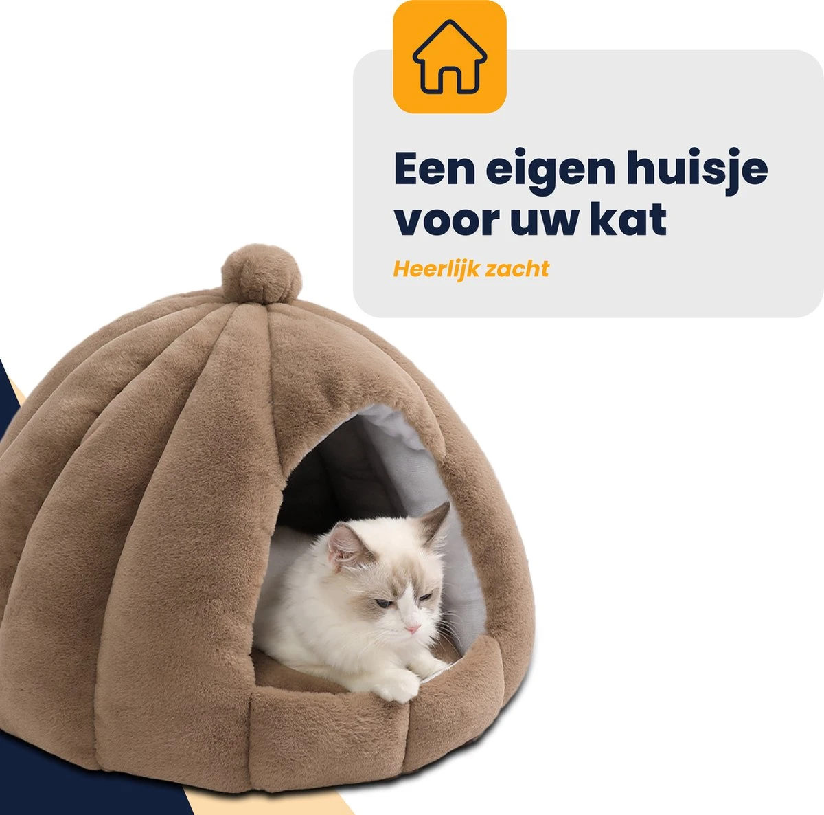 MIRO Katten Huis - Kattenhuizen - Kattenhok - Kattenmand - Dierenhuis - Extra Zacht - Bruin 8 MIRO Katten Huis - Kattenhuizen - Kattenhok - Kattenmand - Dierenhuis - Extra Zacht - Bruin - Afbeelding 8