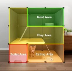 Merkloos XXL Premium Kattenkooi Met Kattenbak 2-laags Kattenkooien Voor Binnen - Grote Opvouwbare Kattenren - Kattenbench Kat Bench - Zwart Dierenverblijf -Dieren Product Winkel 1200x1187 1