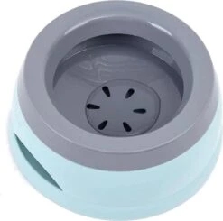 Drinkbak - Waterbak - Anti Lek - Anti Knoei - Onderweg - Anti Slobberen - Honden - Katten - Huisdieren - Grijs/blauw 17 X 8 Cm
