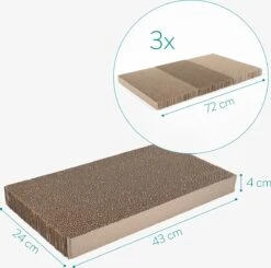 Navaris Katten Krabmat Set X3 - Smalle Krabplanken Om Te Krabben Van Karton - 43 X 24 X 4 Cm - Voor Kleine En Grote Katten -Dieren Product Winkel 1200x1191 8