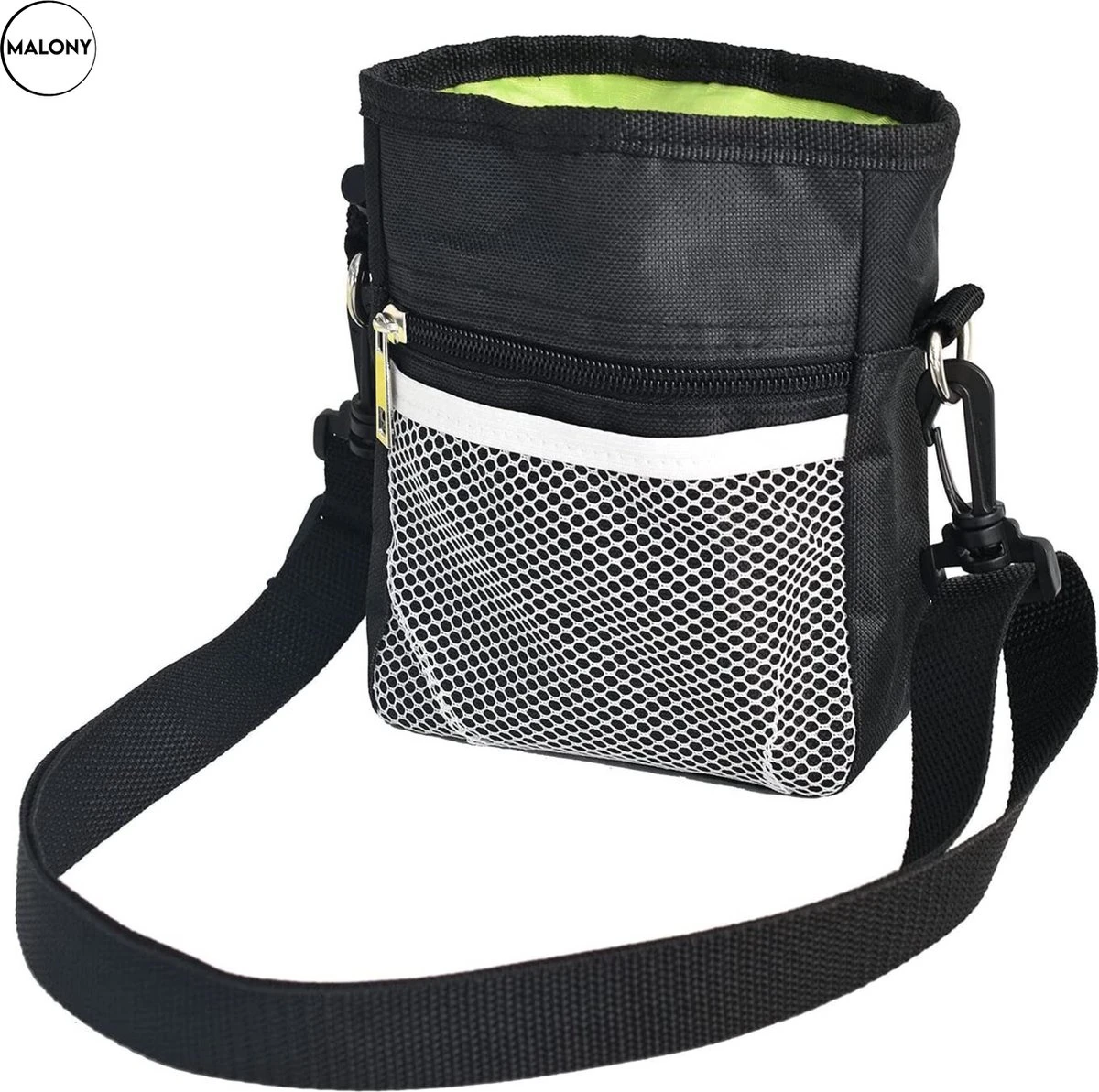 Malony Beloningstasje Voor Honden - Beloningszakje - Poepzakjes Dispenser - Verstelbare Riem - Nylon - Zwart 1 Malony Beloningstasje Voor Honden - Beloningszakje - Poepzakjes Dispenser - Verstelbare Riem - Nylon - Zwart