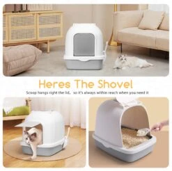 Nobleza ZSW - Kattenbak Met Kattenbakschep - 54x41x45 Cm - Grijs- L -Dieren Product Winkel 1200x1196 1