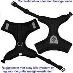 Luxyana® Hondentuigje - S - 28-32cm - Geschikt Voor Kleine Honden En Als Kattenharnas - Easy Step-in Hondentuigje Voor De Kleine Hond Of Kat - Inclusief Bijpassend Riempje - Zwart -Dieren Product Winkel 1200x1196 33