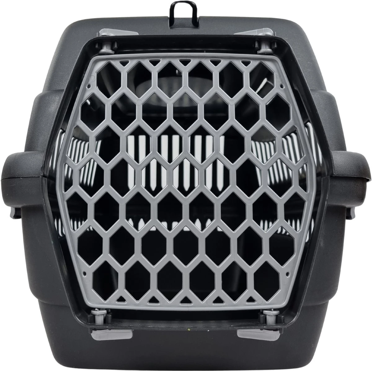 Topmast Reismand Hives - Kunststof Transportmand - Zwart - 46 X 32 X 33 Cm - Vervoersbox - Voor Kat En Kleine Hond 2 Topmast Reismand Hives - Kunststof Transportmand - Zwart - 46 X 32 X 33 Cm - Vervoersbox - Voor Kat En Kleine Hond - Afbeelding 2