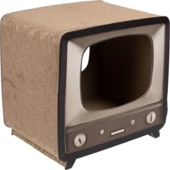 District 70 TELLY - Retro TV Krabmeubel - Instagrammable Kartonnen TV Voor Katten - 39 X 27 X 37 Cm -Dieren Product Winkel 1200x1197 21