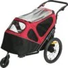 Duvo Pet Trailer - Fietskar - Hondenbuggy - 2-in-1 - Zwart/rood - 123x62x96cm