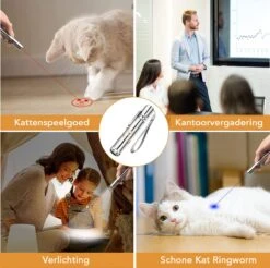 DOWO® - Laserpen - USB Oplaadbaar - Kattenspeeltjes - 7 Verschillende Standen - Laserlampje - RVS Zilver - Laser Pointer -Dieren Product Winkel 1200x1197 8