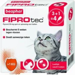 Beaphar Fiprotec Kat - Vlooienbestrijding - >1 Kg - 4 Pipetten -Dieren Product Winkel 1200x1198 1