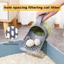 YELÉ LIVING – Kattenbakschep – Haarverwijderaar - Cat Litter Scoop – Kattenbakschep Met Container – Katten – Kattenbak – Grijs/wit – Kattenbak Schep – Grind – Kattengrind – Kattenbak Grind – Poep Zakjes – Afvalcontainer - All-in-1 Kattenbakschep -Dieren Product Winkel 1200x1198 11