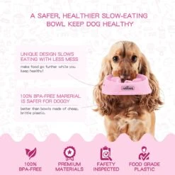 Nobleza H8P - Anti Schrok Voerbak - 20x20x4.5cm - Roze -Dieren Product Winkel 1200x1198 45