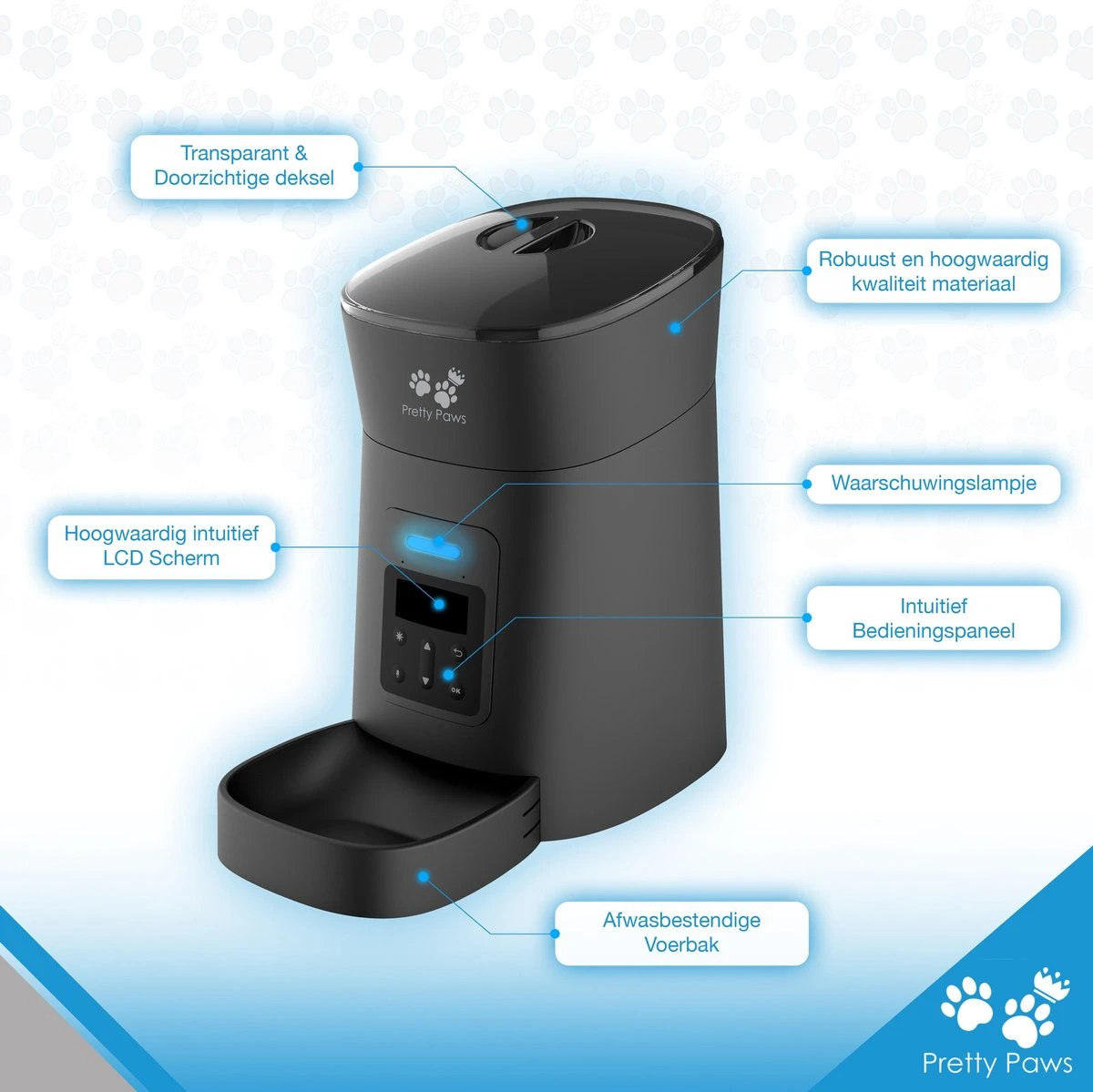Pretty Paws PP002 Professionele Automatische Voerbak - Instelbaar Voedingsschema - Voerautomaat - Voerbak Kat Automatisch 2 Pretty Paws PP002 Professionele Automatische Voerbak - Instelbaar Voedingsschema - Voerautomaat - Voerbak Kat Automatisch - Afbeelding 2