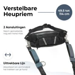 Canicross Looplijn Hond Met Heupriem Voor Hardlopen - Elastische Handsfree Hondenriem - Honden Trainingslijn - 150/200cm - Grijs -Dieren Product Winkel 1200x1200 1083