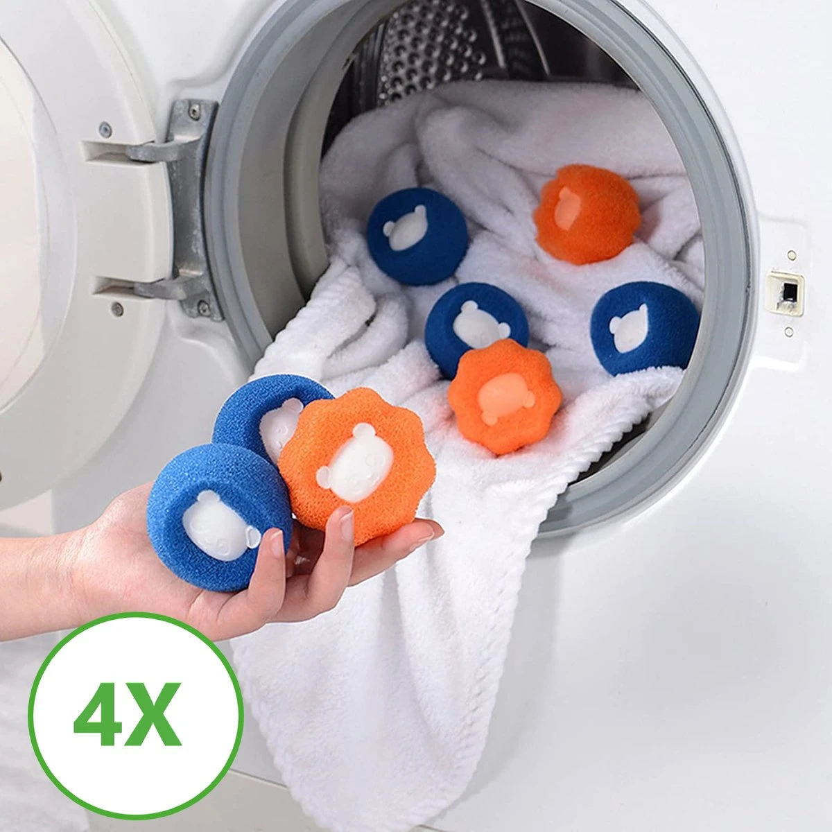 Merkloos Wasdrogerbollen - Haarverwijderaar Huisdieren - Haarvanger Wasmachine - Wasbollen - Drogerbollen - 4 Keer 7 Merkloos Wasdrogerbollen - Haarverwijderaar Huisdieren - Haarvanger Wasmachine - Wasbollen - Drogerbollen - 4 Keer - Afbeelding 7