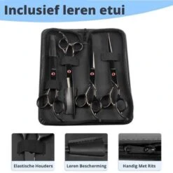 Petsify - Professionele 8-delige Huisdier Knipset - Effileerschaar Hond - Kam Hond - Schaar Hond - Katten Kam - Hondenschaar - Trimschaar Voor Honden - Kapperset - Zwart -Dieren Product Winkel 1200x1200 1235