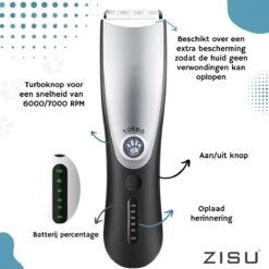 Hondentondeuse - Hondentrimmer - Dieren Tondeuse - Draadloos - 4 Opzetkammen - INCLUSIEF SNACKJE - Zwart -Dieren Product Winkel 1200x1200 1278