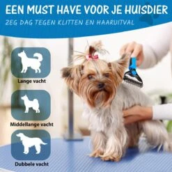 Hoogwaardige 2-Zijdige Hondenkam Hondenborstel Borstel Hond Klittenkam - Ondervacht Kam - Honden Borstel - Honden Kam - Hondenborstel Langharig - Hondenborstel Kortharig - Verwijdert Klitten - Voorkomt Verharing - Blauw - Woodoro -Dieren Product Winkel 1200x1200 1396