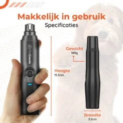 PetGoods Elektrische Nagel Vijl Voor Huisdieren - Incl. 2 Vijlen - Honden/Katten/Dieren - Draadloos -Dieren Product Winkel 1200x1200 1452
